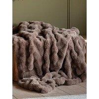 Gallery Direct Marshmallow Rabbit Faux Fur Thrw Mocha 130X170Cm
