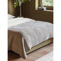 Gallery Direct Cotton Velvet Stitched Bedspread Taupe 220X240Cm