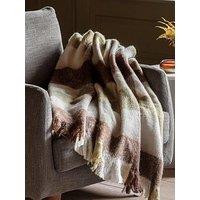 Gallery Direct Check Faux Mohair Throw Olive 130X170Cm