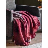 Gallery Direct Check Faux Mohair Throw Merlot 130X170Cm