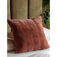 Gallery Direct Cotton Velvet Quilted Cushion Rust 50X50Cm