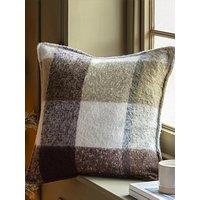 Gallery Direct Check Faux Mohair Cushion Olive 45X45Cm