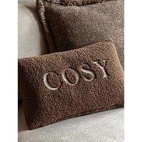 Gallery Direct Cosy Embroidered Cushion Chocolate 50X30Cm