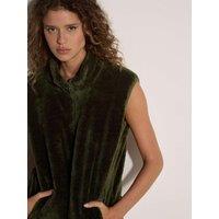 Apricot Womens Zip-Up High Neck Fleece Gilet - Green