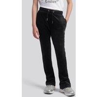 Juicy Couture Girls Pintuck Bootcut Velour Joggers - Black