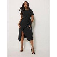 Pixiegirl Petite Knot Detail Midi Dress - Black