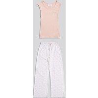 Juicy Couture Girls Ribbed Wide Leg Pyjamas - Pink