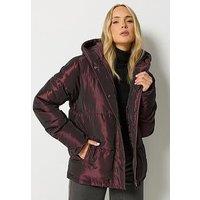 Long Tall Sally Short Padded Coat - Dark Red
