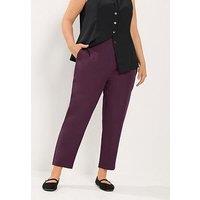 Yours Curve Darted Waist Trouser 28 - Red