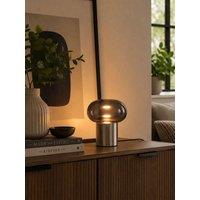 Eglo Bravino Smoked Glass Touch Table Lamp, Nickel & Black