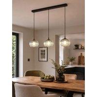 Eglo Eglo Alamito 3-Light Led Glass Pendant Light, Green, 77Cm