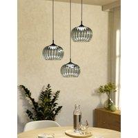 Eglo Eglo Alamito 3-Light Led Glass Pendant Light, Green, 42.5Cm