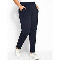 Yours Curve Doubled Pleated Harem Trouser - Blue