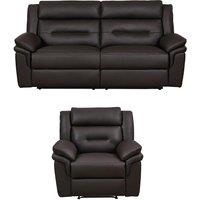 The Very Collection Lowen Faux Leather 3 Seater Sofa + Armchair Manual Recliner Set (Buy & Save!)
