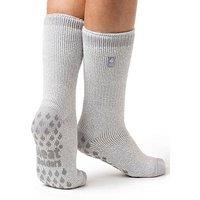 Heat Holders Womens Maximum Thickness Gripper Slipper Socks - Silver Grey