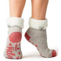 Heat Holders Womens Heat Holders Anti-Slip Brushed Inner Lounge Socks