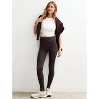 New Look Womens Seamless Ribbed High Rise Leggings - Brown
