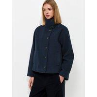 New Look Womens Woven Funnel Neck Button Through Jacket - Blue