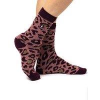 Heat Holders Womens Jacquard Animal Print Crew Socks