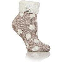 Heat Holders Womens Feather Top Non-Slip Lounge Socks