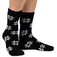 Heat Holders Womens Jacquard Snowflake Brushed Inner Thick Socks