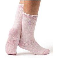 Heat Holders Womens Maximum Thickness Tog 2.3 Non-Slip Slipper Socks - Dusted Pink