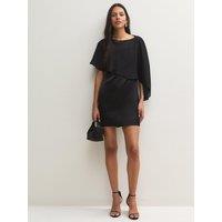 New Look Womens Cape Detail Satin Mini Dress - Black