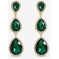 Mood Gold Plated And Emerald Peardrop Earrings