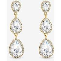 Mood Gold Plated And Crystal Peardrop Earrings