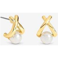 Mood Gold Plated And Pearl Earrings