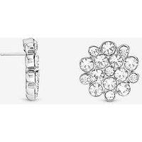 Mood Silver Plated Floral Crystal Earrings