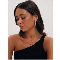 Mood Gold Plated Double Drop Linear Crystal Earrings