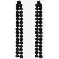 Mood Jet Plated Double Drop Linear Jet Earrings