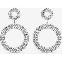 Mood Jet Open Circle Statement Earrings