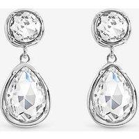 Mood Silver Plated And Crystal Multi Stone Drop Earrings