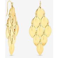 Mood Gold Plated And Polished Graduated Diamond Drop Earrings
