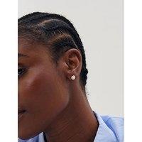 Simply Silver 925 Sterling Silver Cubic Zirconia Pearl Halo Twist Stud