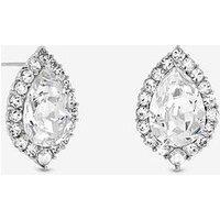 Mood Rhodium Plate With Crystal Pear Stud Earring