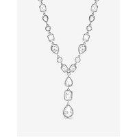 Mood Silver Plated And Crystal Multistone Y Drop Necklace