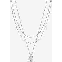 Inicio Silver Double Row Station Droplet Necklace
