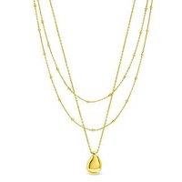 Inicio Gold Double Row Station Droplet Necklace