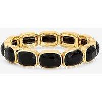 Mood Gold Plated And Jet Stretch Bracelet