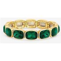 Mood Gold Plated And Emerald Stretch Bracelet