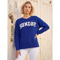 Roman Sunday Slogan Knit Jumper