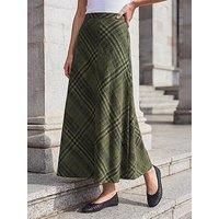 Roman Print Check Midi Skirt