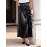 Roman Faux Leather Pleated Skirt