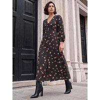 Roman Lace Floral Print Midi Dress