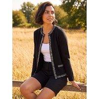 Roman Tweed Detail Cardigan