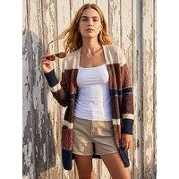 Roman Colour Block Longline Knit Cardigan