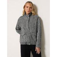 Long Tall Sally Tall Herringbone Funnel Neck Jacket - Grey